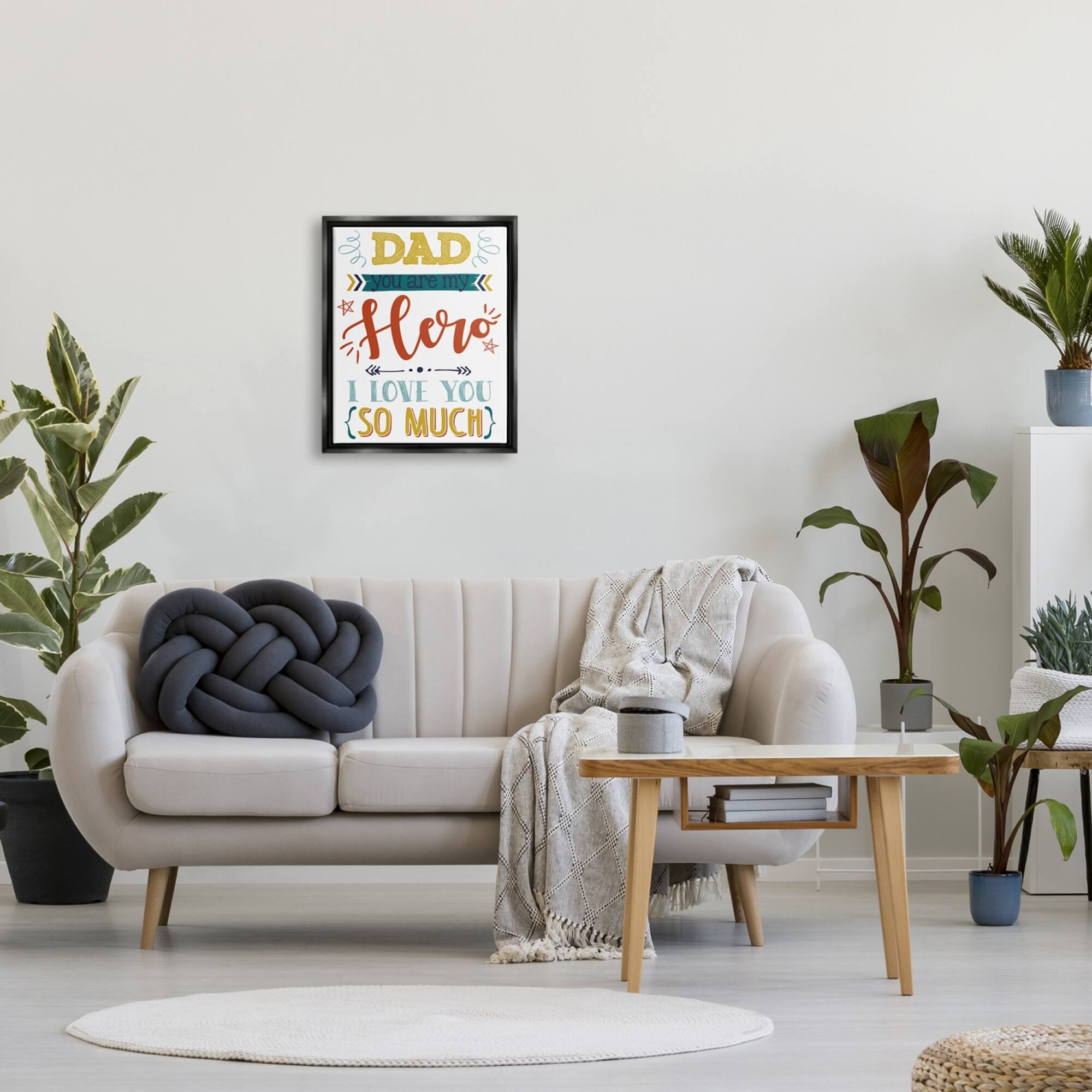 Stupell Industries Dad You Are My Hero Phrase Floater Framed Art